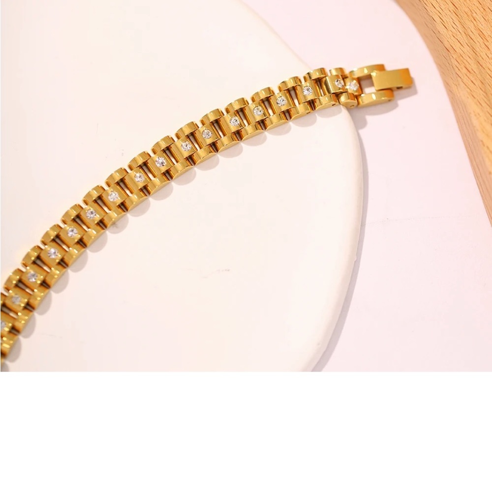 Chain link crystal bracelet 18cm